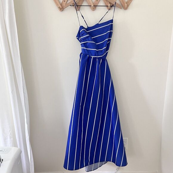 NWT J.Crew Collection side-cutout midi dress in striped taffeta - Size 12 - Picture 4 of 9